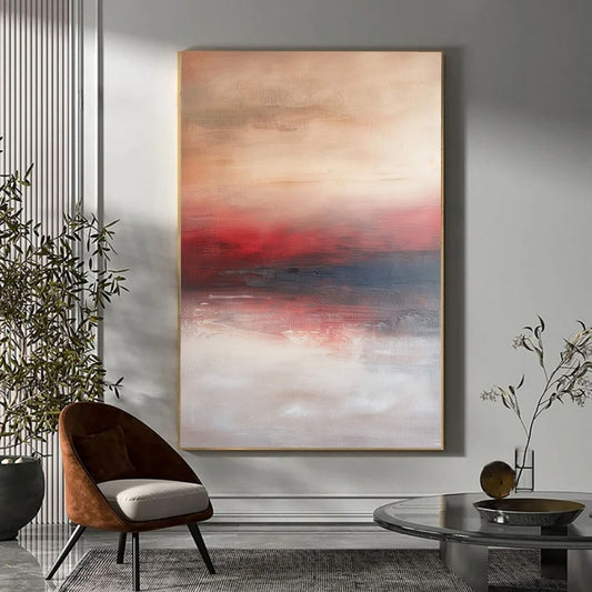 Japandi Abstract Sunrise Landscape Wall Art Canvas Print