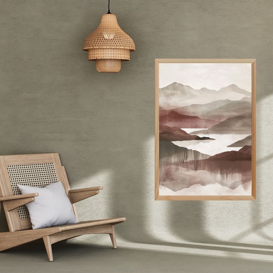 Japandi Abstract Landscape Neutral Wall Art Canvas Print