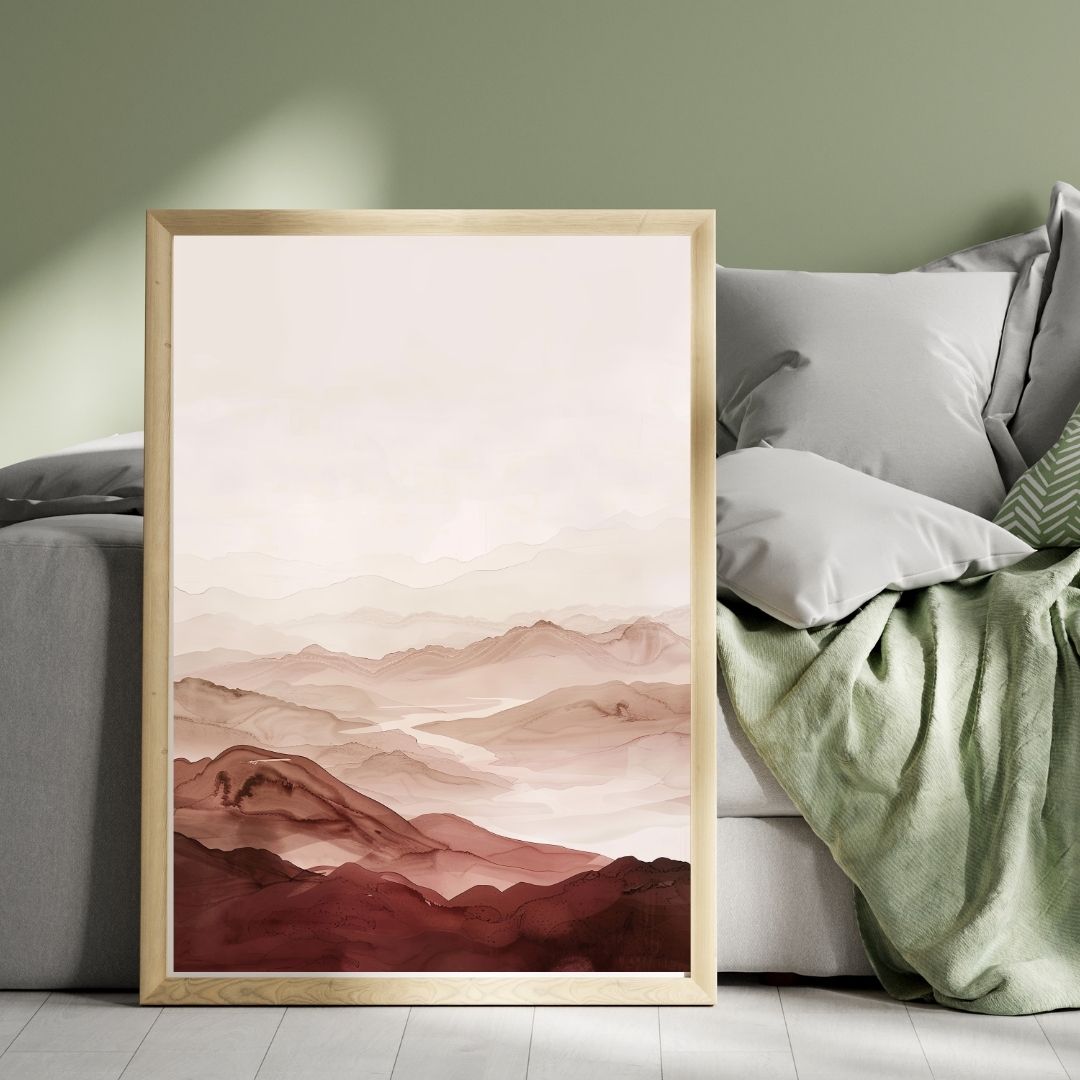 Japandi Abstract Landscape Neutral Wall Art Canvas Print