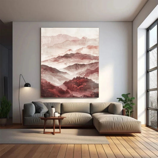 Japandi Abstract Landscape Neutral Wall Art Canvas Print