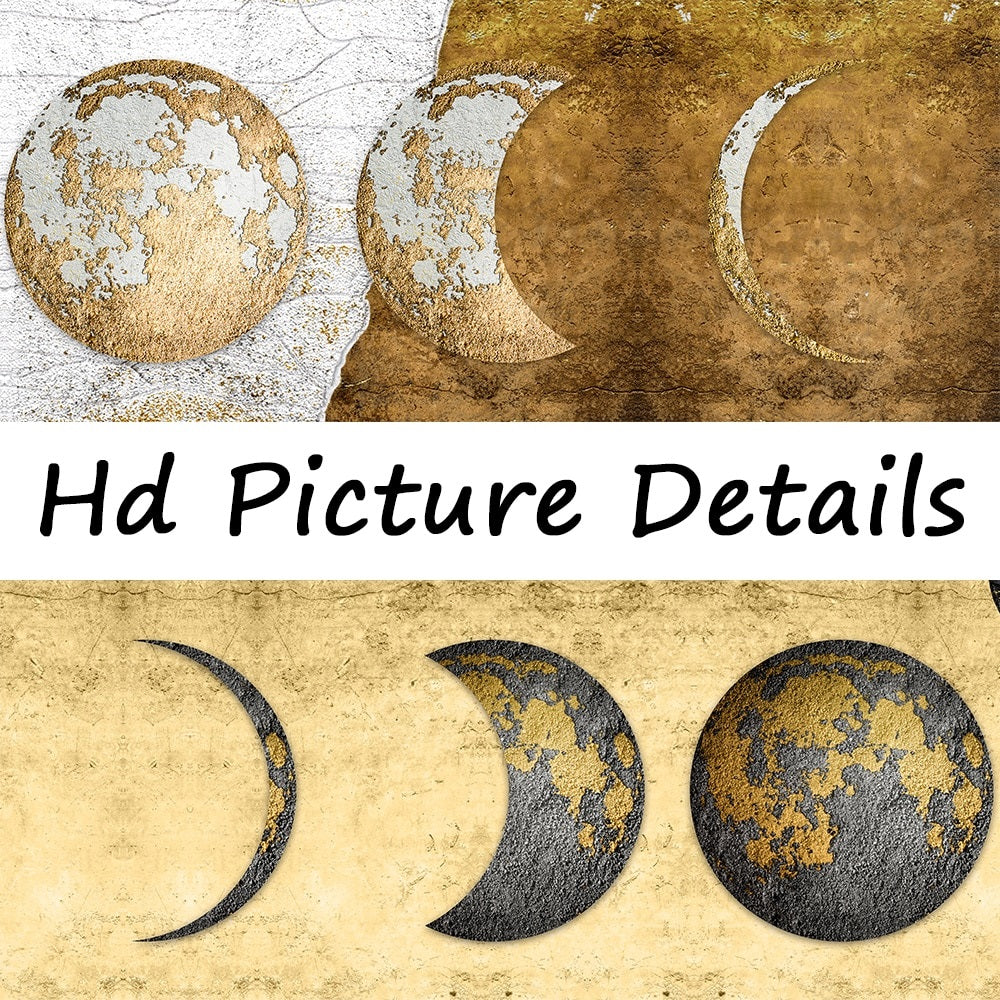 Golden Moon Phases Canvas Print