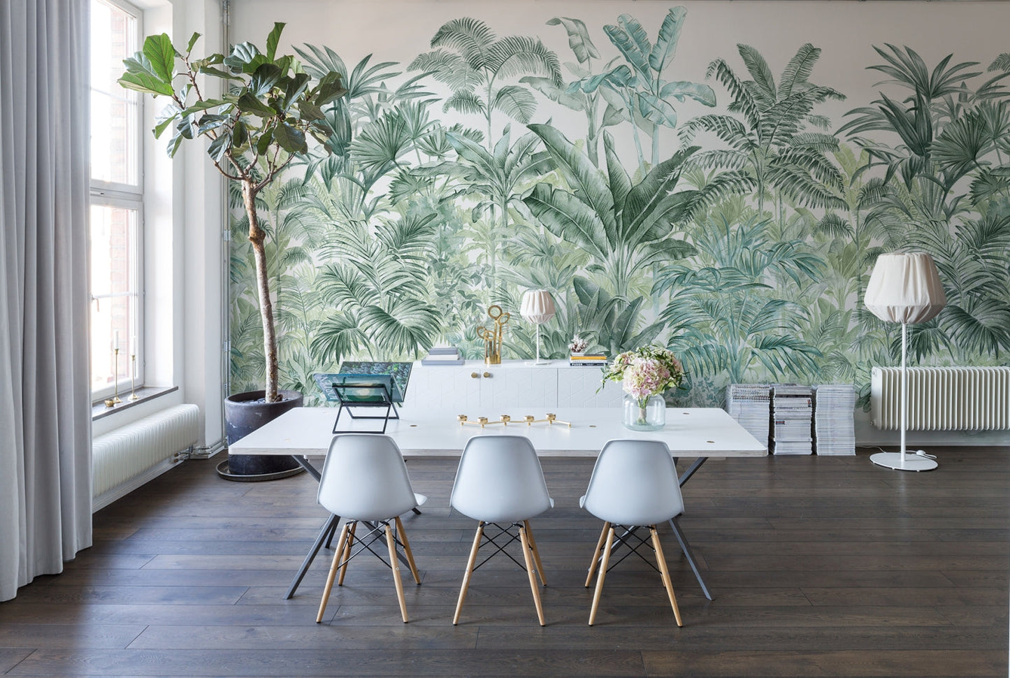 Pride Palms Emerald Green Mural Wallpaper (SqM)