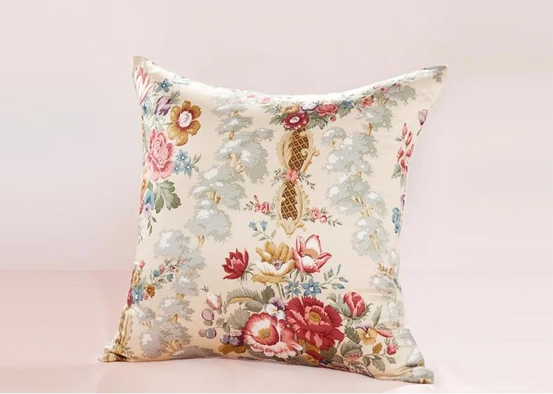 Vintage Roses Natural Silk Cushion Cover