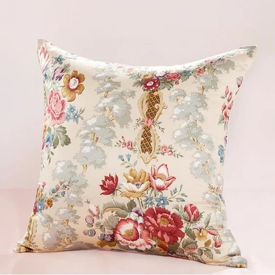Vintage Roses Natural Silk Cushion Cover