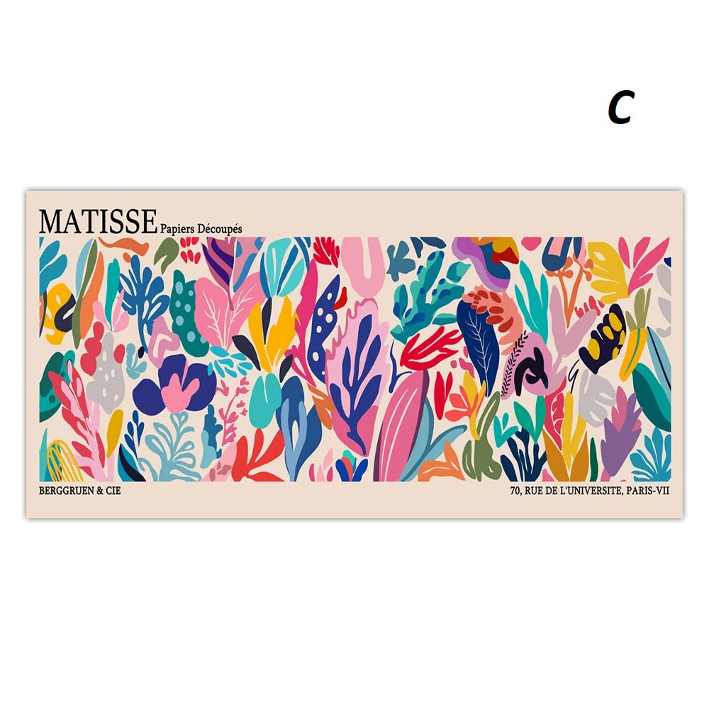 Colorful floral patterned paper with Matisse branding on a white background