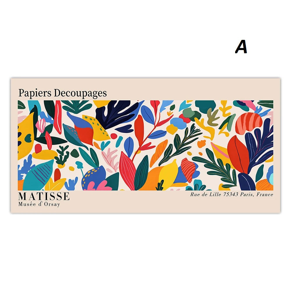 Large Matisse Bauhaus Abstract Geometric Leaves Exhibition Canvas Prints Wall Art