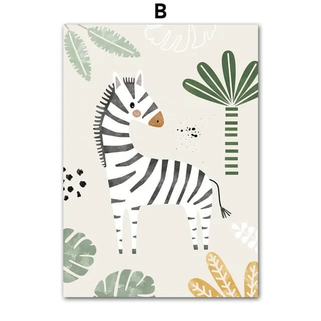 Lion Giraffe Zebra Jungle Animals Custom Baby Name Wall Art