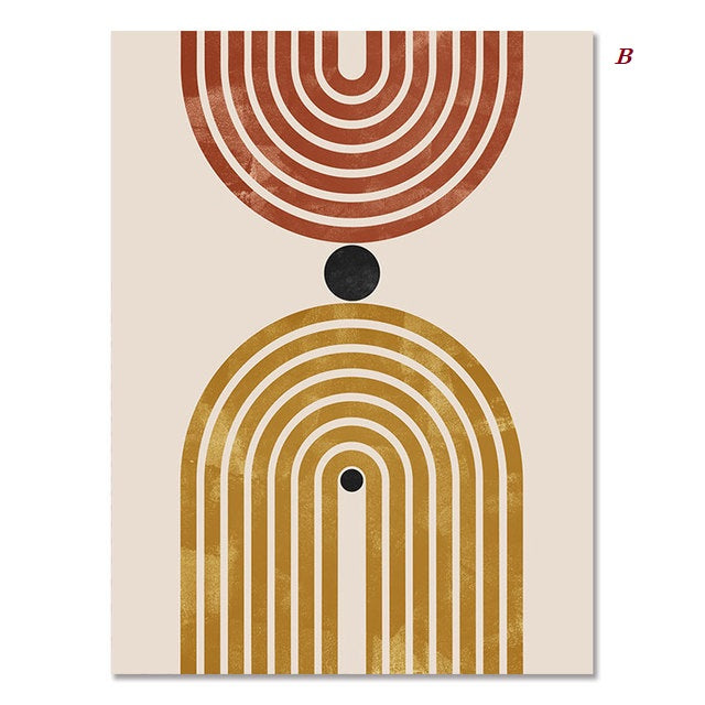 Mid Century Sun Minimalist Canvas Prints