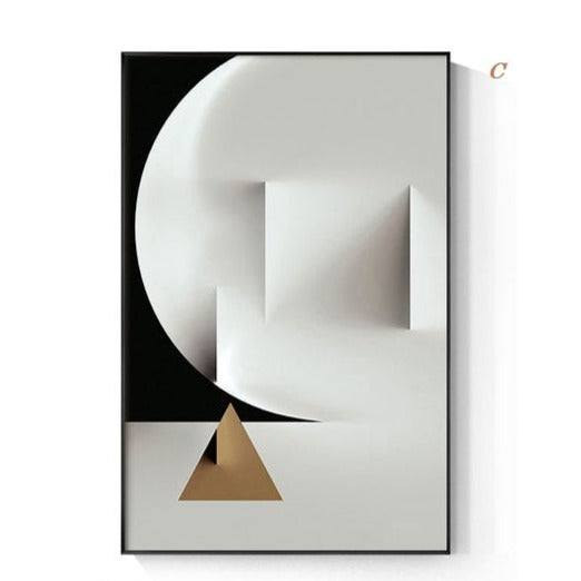 Abstract Black and White Geometric Canvas Print