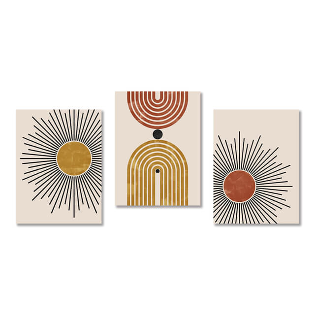 Mid Century Sun Minimalist Canvas Prints