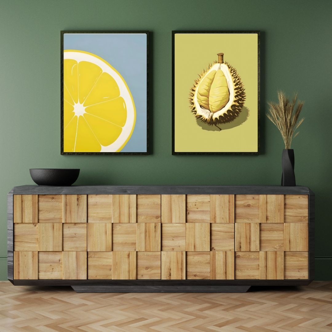 Fruits Orange Lemon Eclectic Canvas Print Wall Art