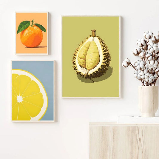 Fruits Orange Lemon Eclectic Canvas Print Wall Art
