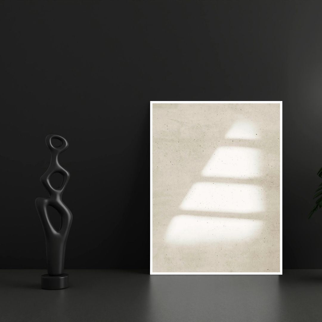 Abstract Modern Architectural Beige Wall Art Canvas Print