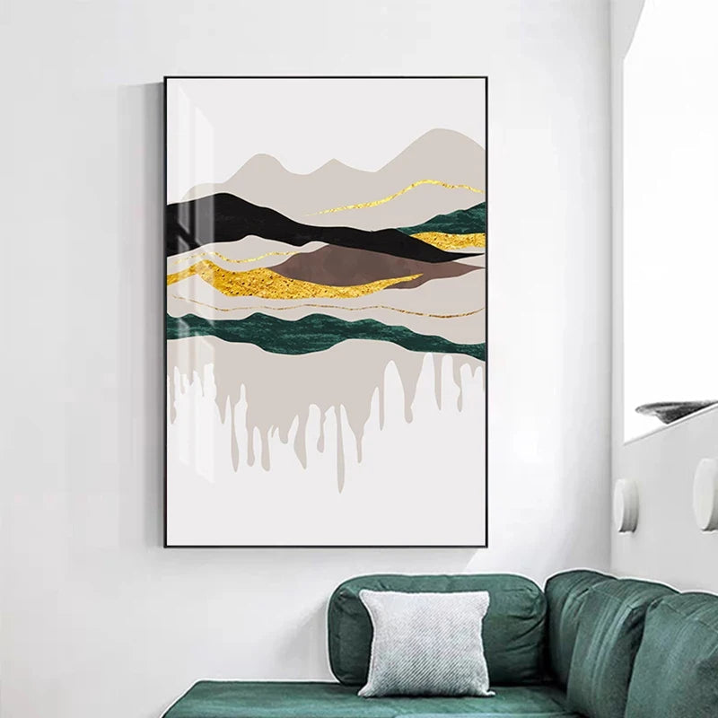 Modern Mountain Landscape Wall Art Canvas Prints