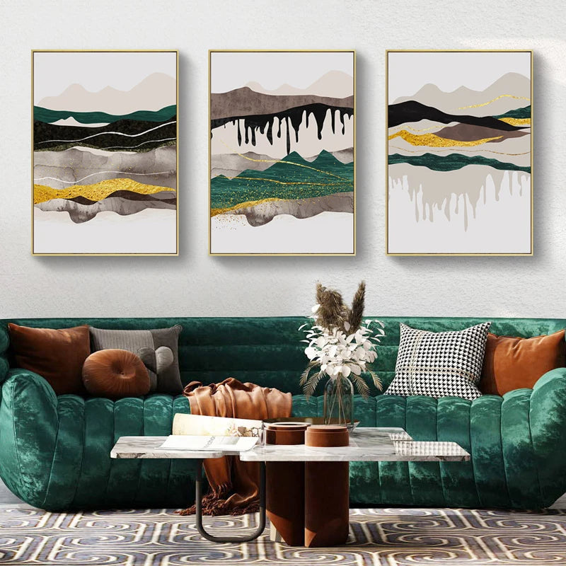 Modern Mountain Landscape Wall Art Canvas Prints