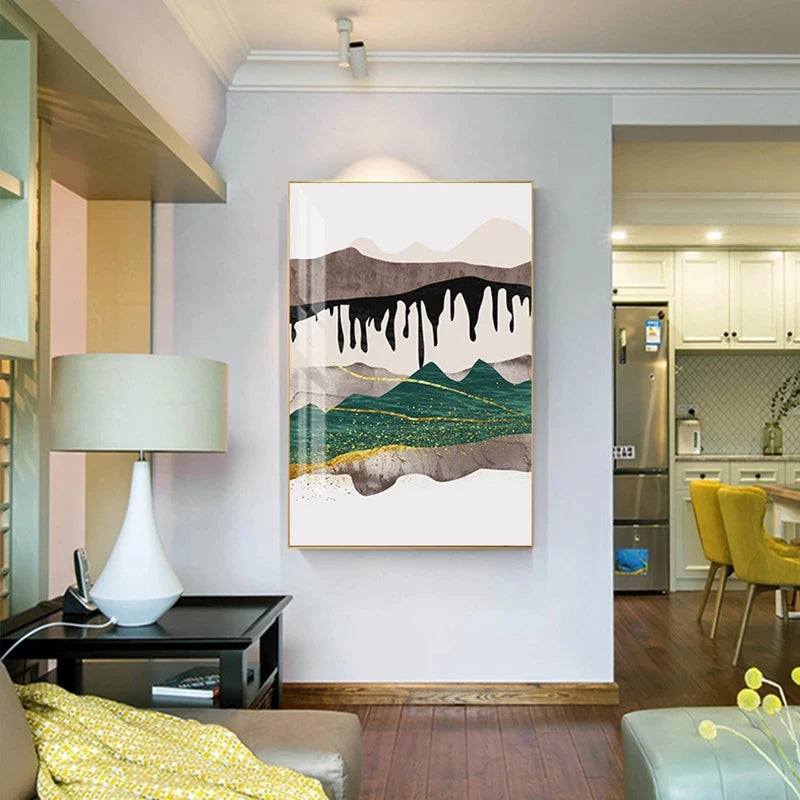 Modern Mountain Landscape Wall Art Canvas Prints