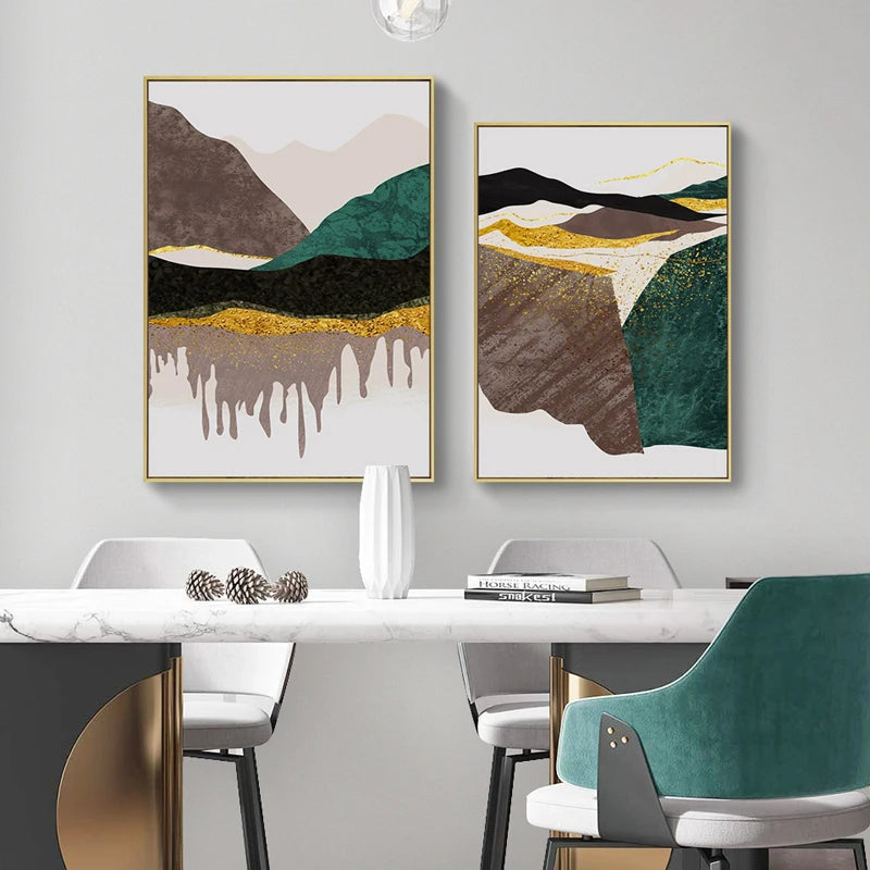 Modern Mountain Landscape Wall Art Canvas Prints