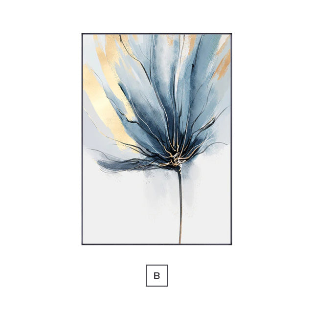Golden Yellow Scandinavian Flower Wall Art