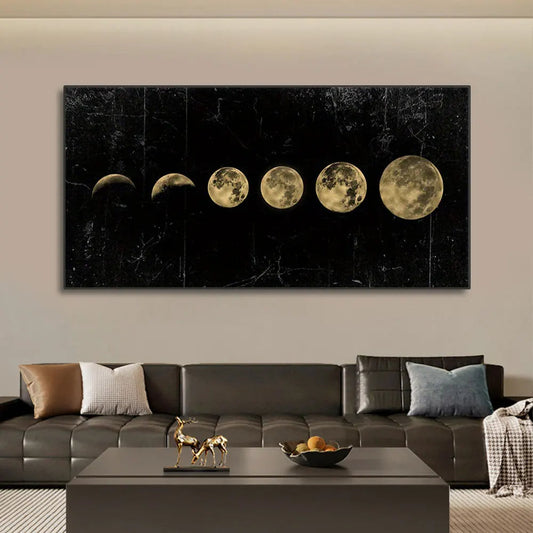 Moon Phases Large Canvas Wall Art
