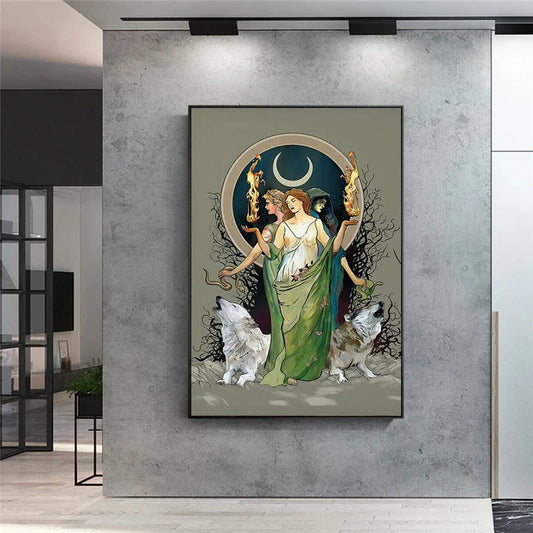 Mystical Moon Goddess Hecate Wall Art