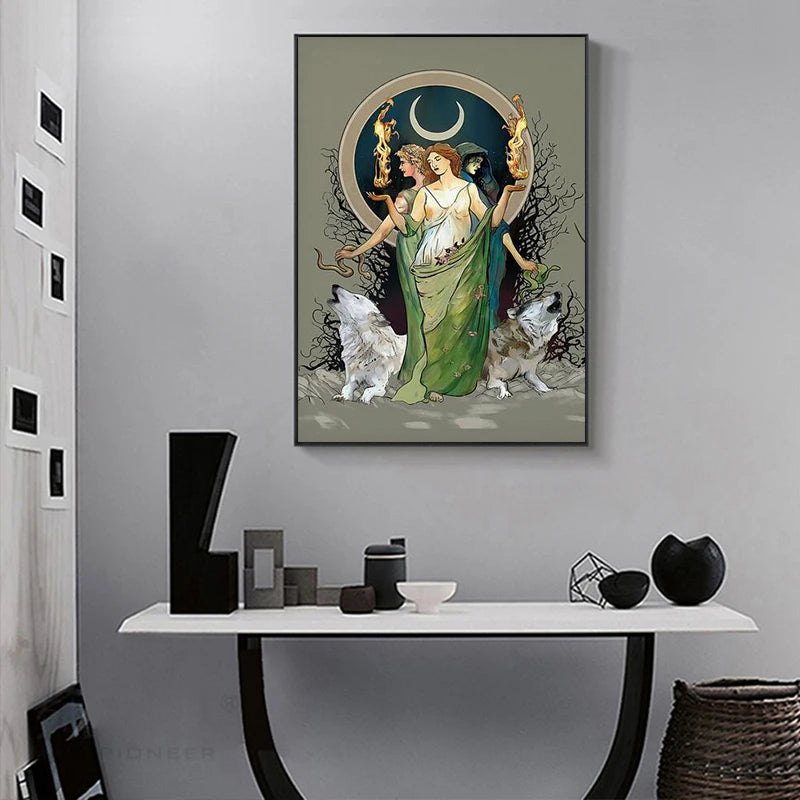 Mystical Moon Goddess Hecate Wall Art
