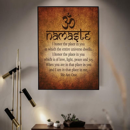 Namaste Buddhist Inspirational Quote Canvas Print