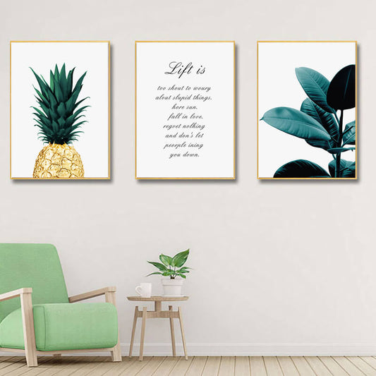 Minimalist Pineapple Fichus Life Quote Canvas Prints