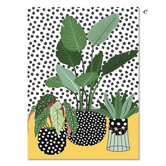 Minimalist Garden Plants in the Pot Canvas Prints