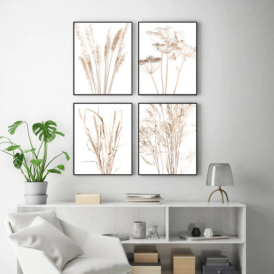 Nordic Farm Plants and Flowers Minimalist Canvas Wall Art