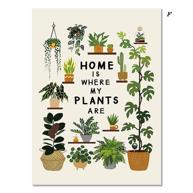 Minimalist Garden Plants in the Pot Canvas Prints