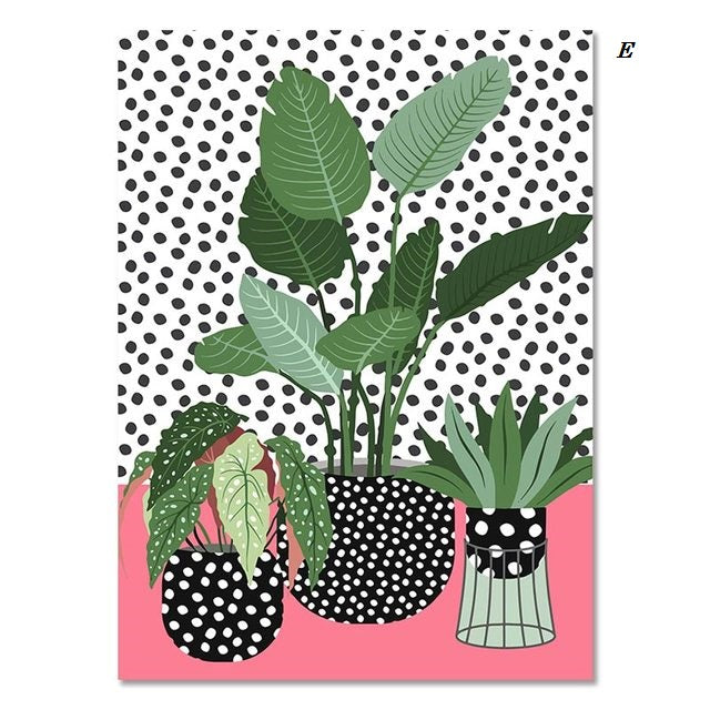 Minimalist Garden Plants in the Pot Canvas Prints