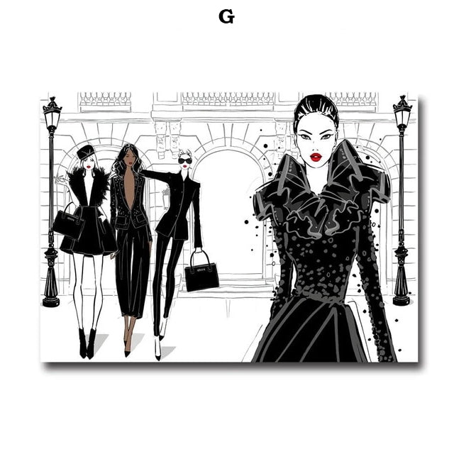 New York Vogue Fashion Glamour Canvas Prints