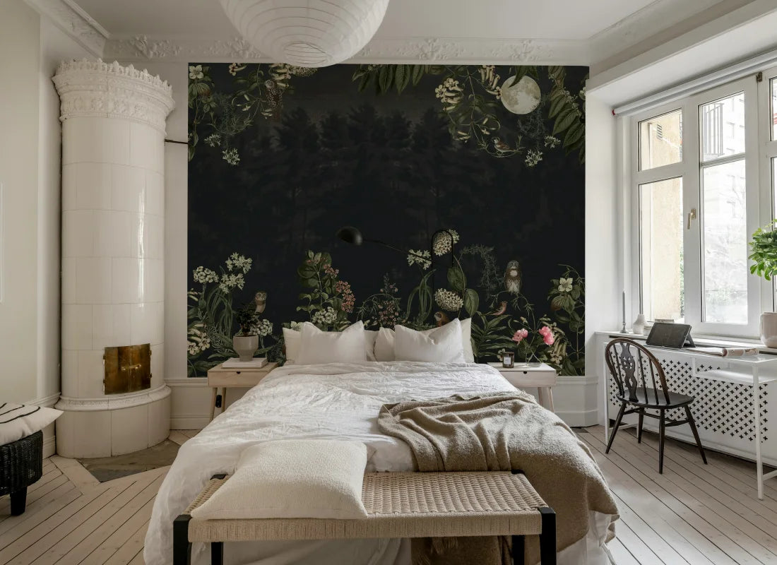 Owl Forest Night Wallpaper Mural (SqM)