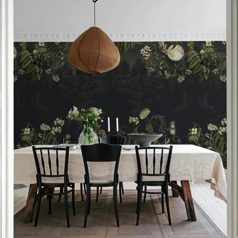Owl Forest Night Wallpaper Mural (SqM)