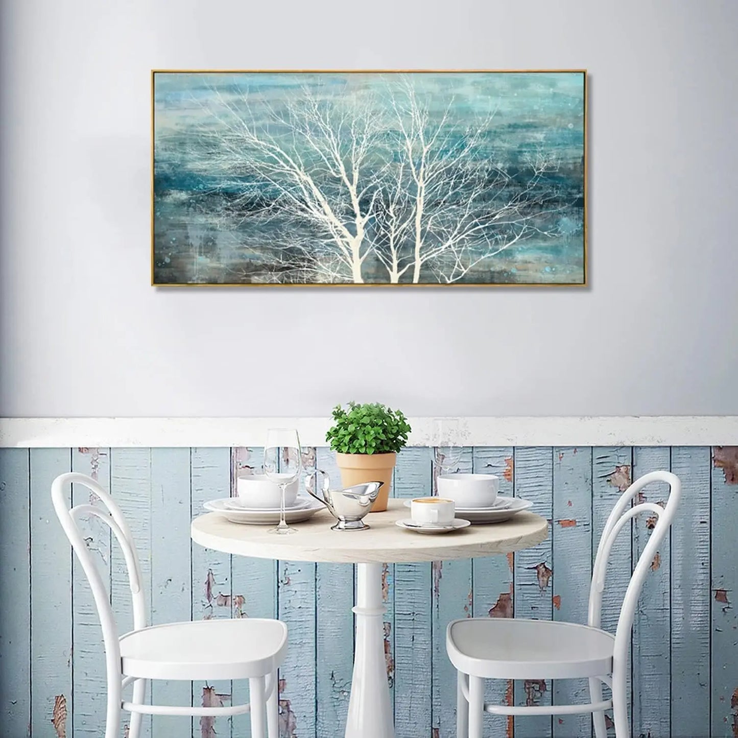 Abstract Golden Green Flowing Wall Art Canvas Prints