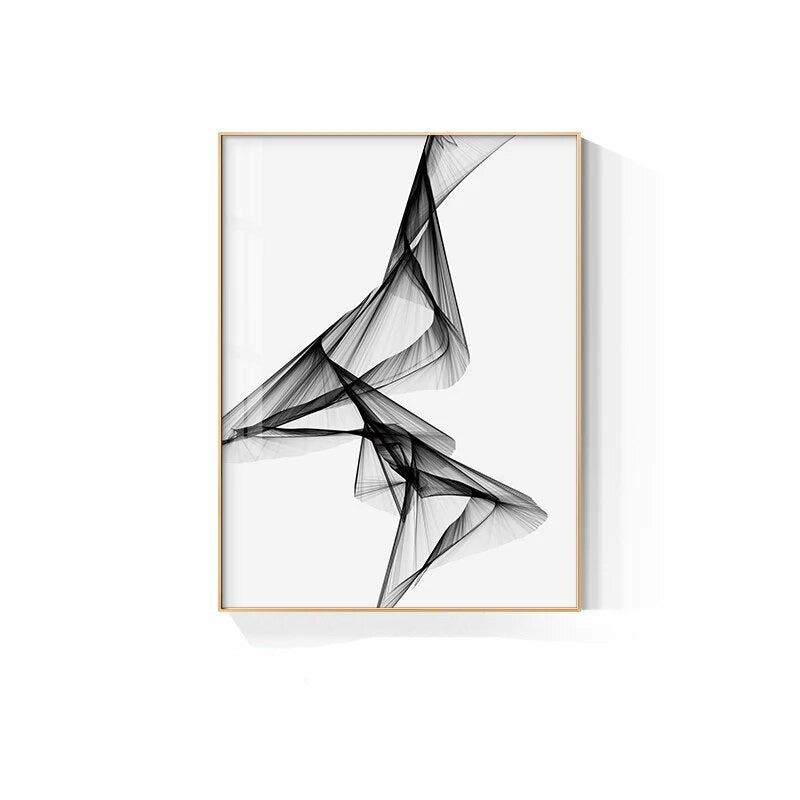 Abstract Twisted Lines Minimalist Wall Art Canvas Prints