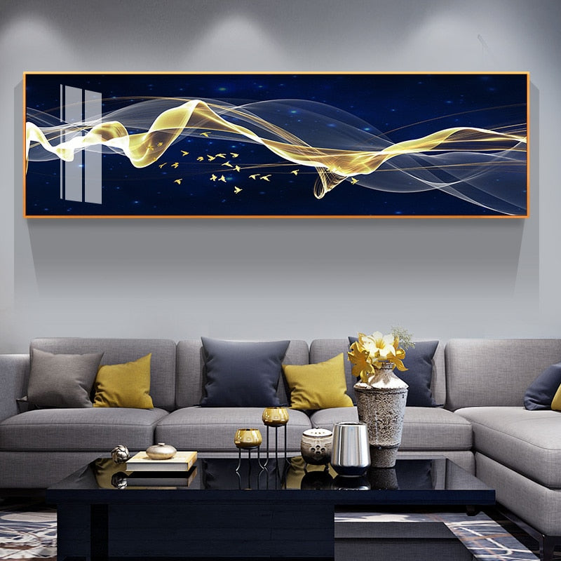 Modern Flowing Wide Format Wall Art Canvas Prints