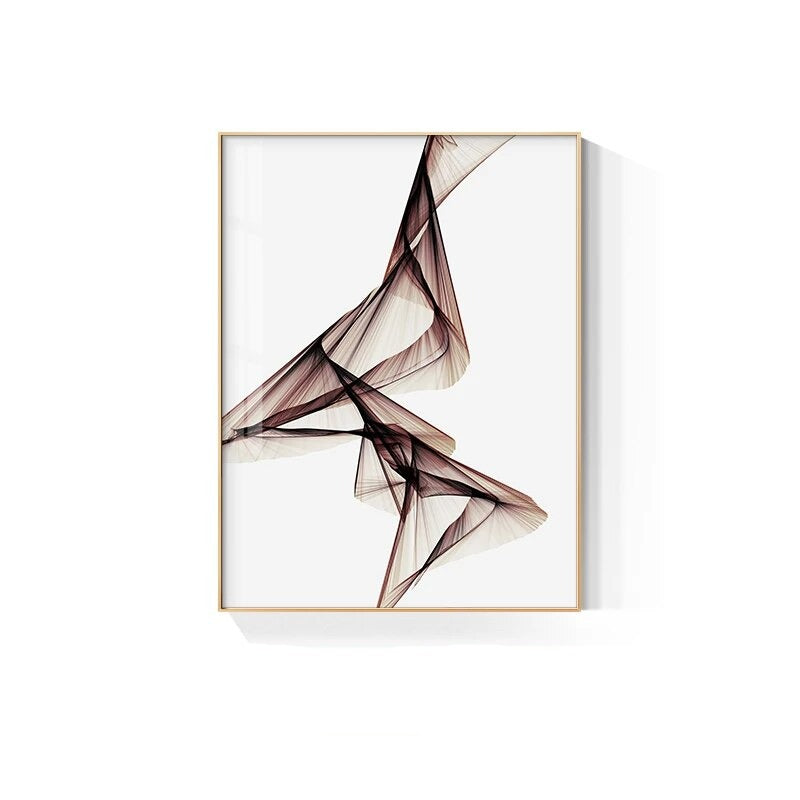 Abstract Twisted Lines Minimalist Wall Art Canvas Prints