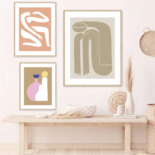 Abstract Minimalist Figure Art Canvas Prints Wall Art