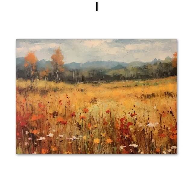 Squirrel Butterfly Pumpkin Rustic Autumn Wall Art