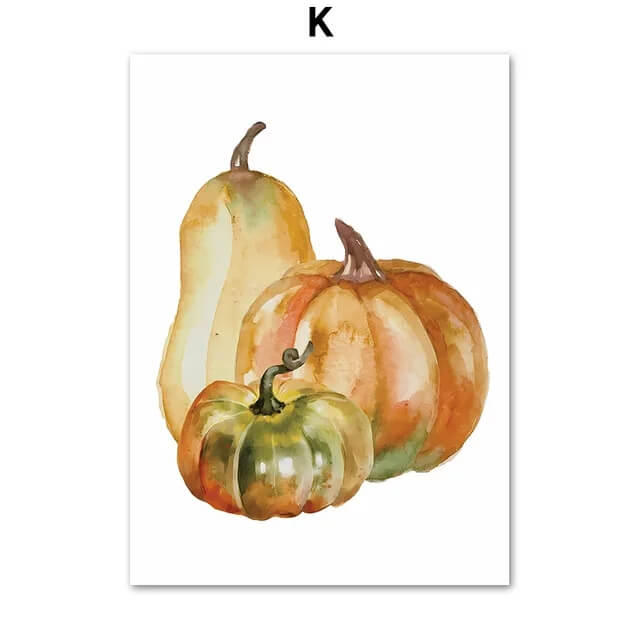 Squirrel Butterfly Pumpkin Rustic Autumn Wall Art