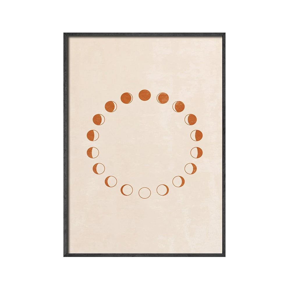 Mid Century Sun Moon Boho Canvas Print Wall Art