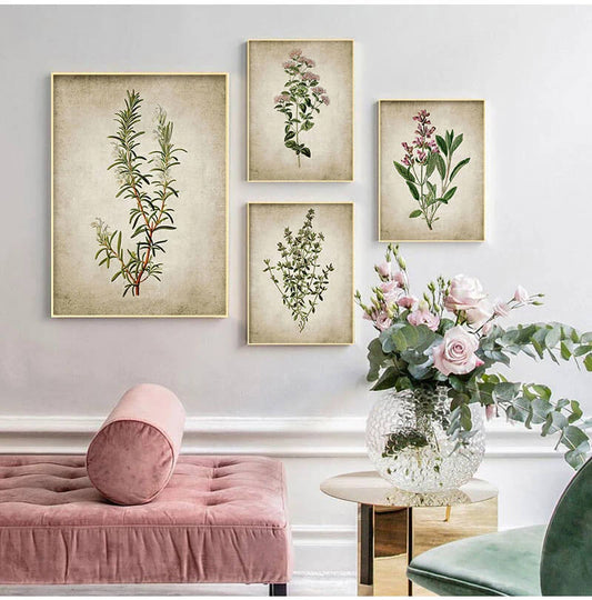 Vintage Herb Nordic Plants Wall Art