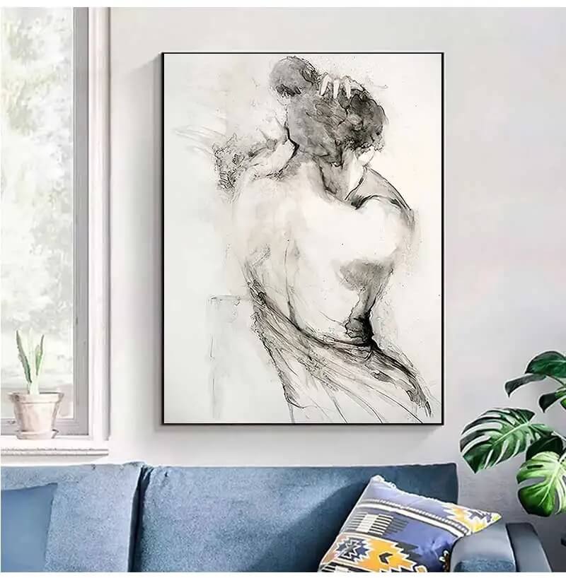 Vintage Sensual Woman Back Canvas Wall Art