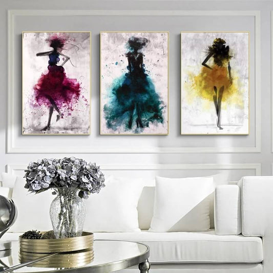 Watercolor Abstract Girls Canvas Prints