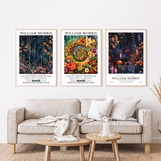William Morris Night in the Forest Floral Vintage Botanical Wall Art