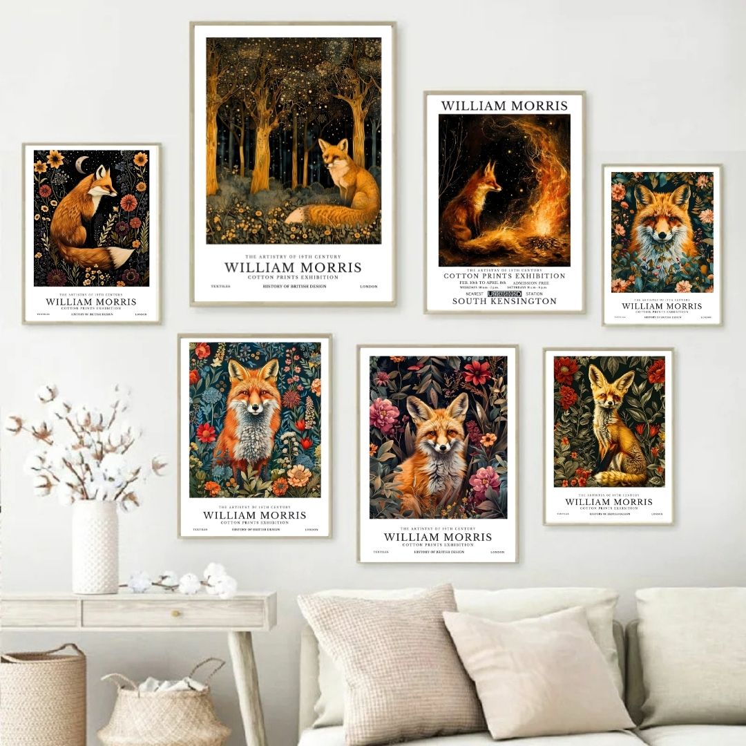 Stampa Su Tela William Morris – Orso Vintage – Poster 40,6x61 Cm – Quadro Naturale Senza Cornice