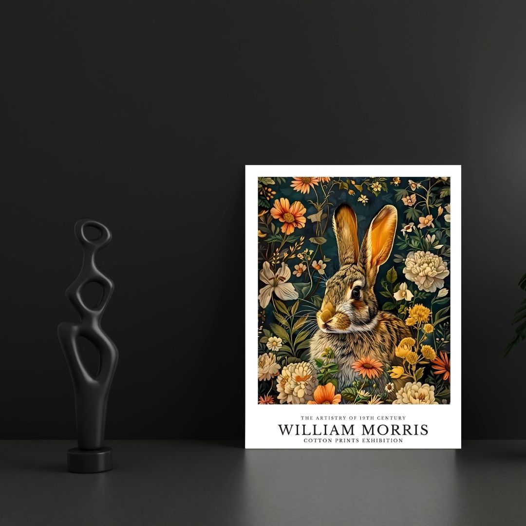 Rabbit Hare Vintage Animal William Morris Wall Art