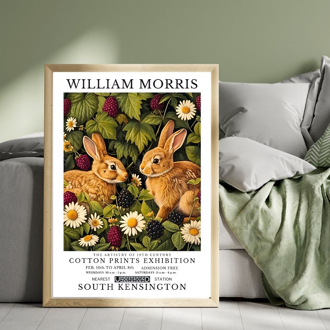 Rabbit Hare Vintage Animal William Morris Wall Art