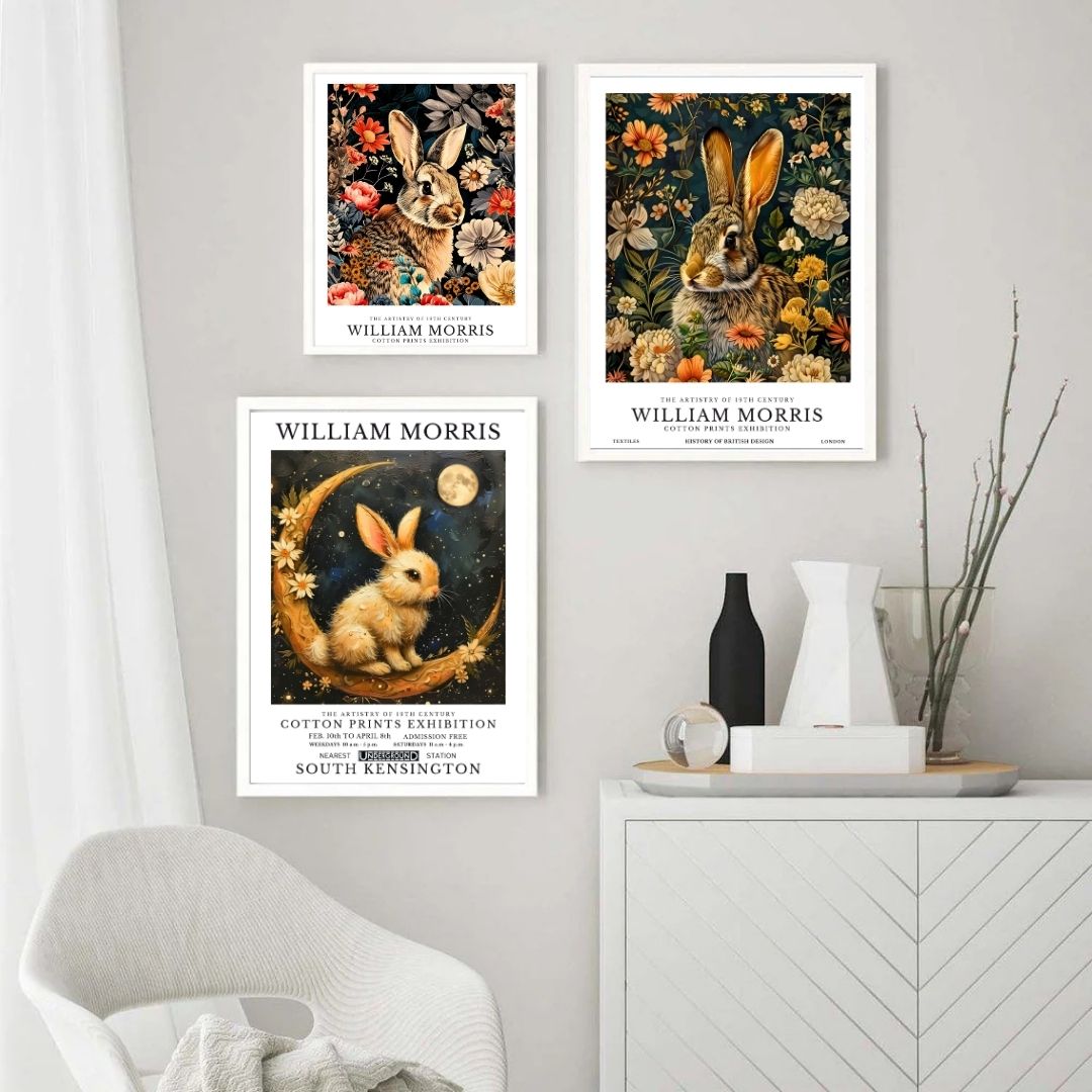 Rabbit Hare Vintage Animal William Morris Wall Art